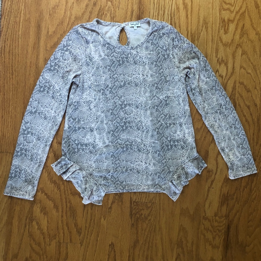 Snakeskin ruffle top